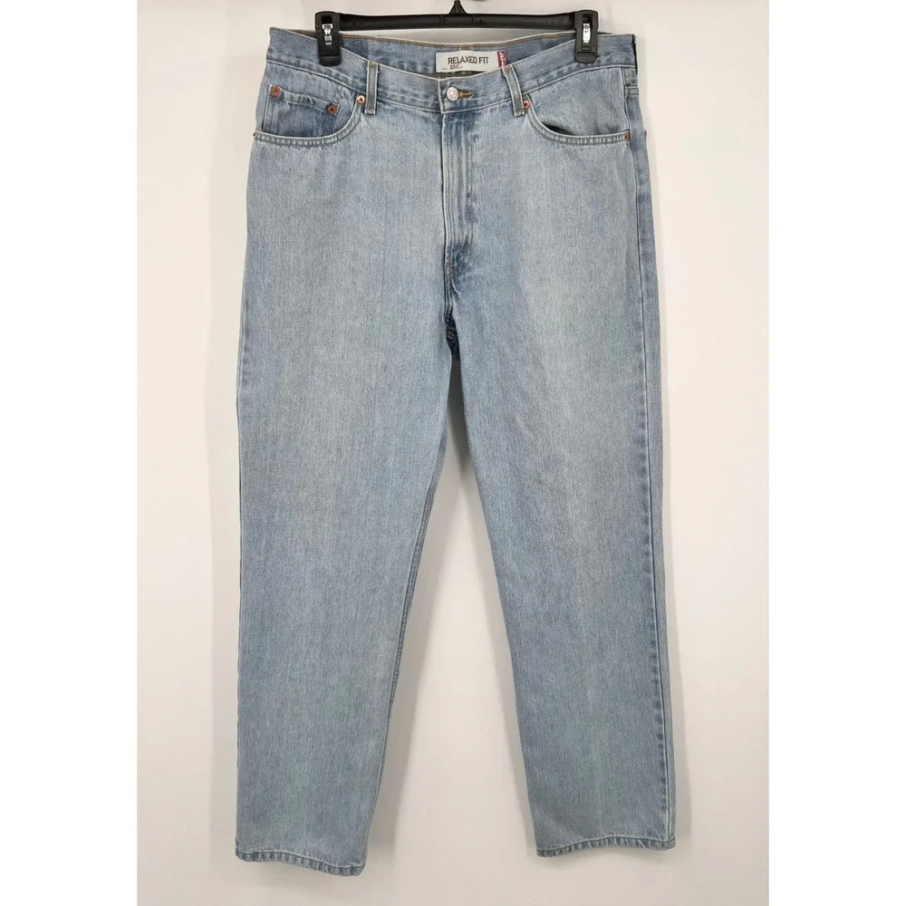 Levis 550 Relaxed Fit Light Wash Denim Jeans Mens W38 L34 100% Cotton